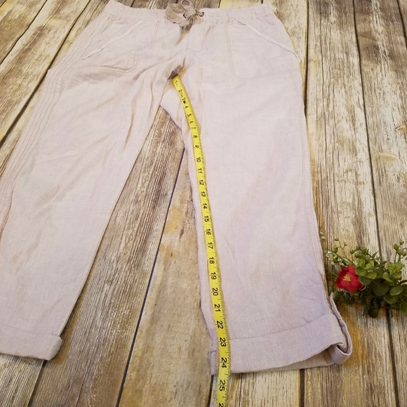 Anthropologie Hei Hei Linen Roll Up Pant Medium - Picture 3 of 7